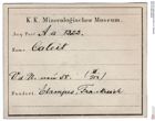 Etiketten zu Calcit (NHMW-MIN-Aa1322)